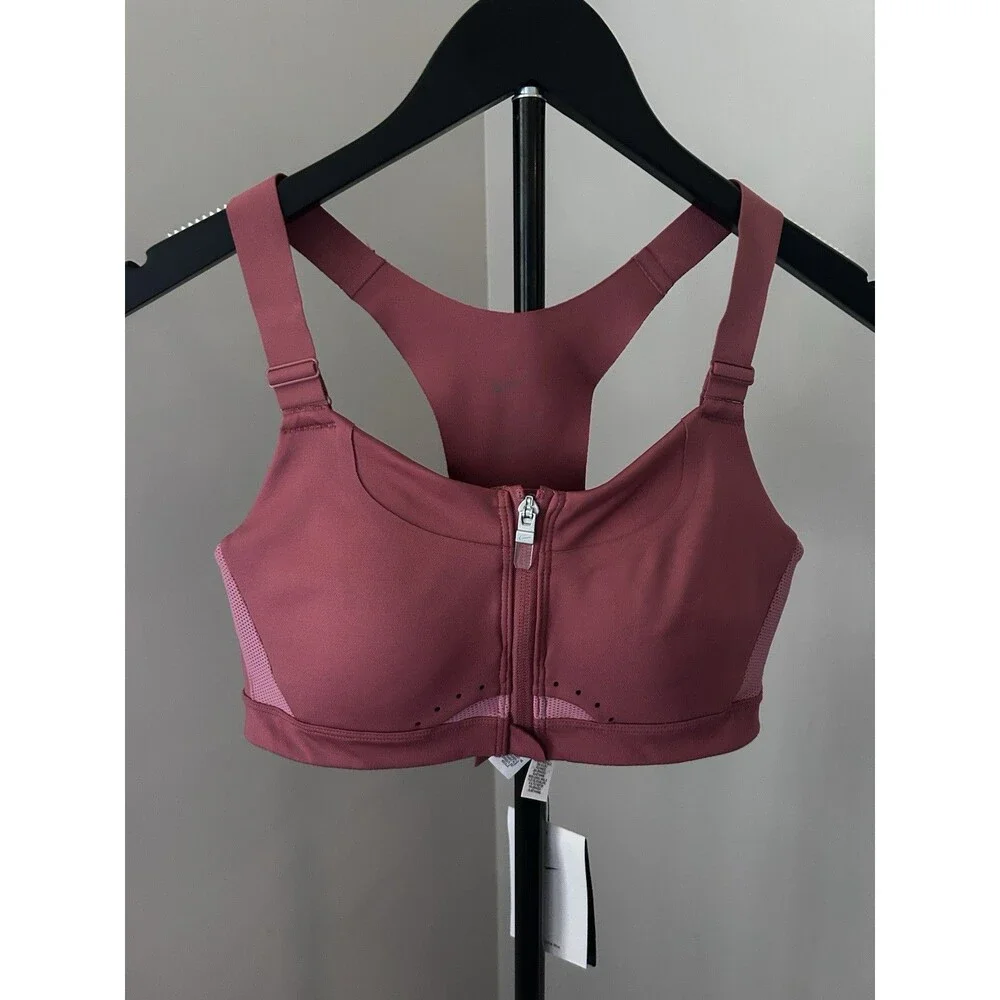 NWT Nike Alpha Dri-FIT High Support Front Zip Sports Bra Canyon Rust S (A-C)